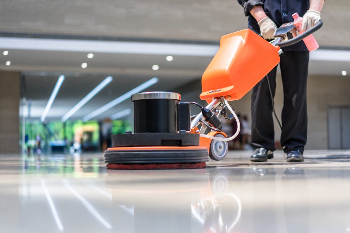 Commercial floor maintenance professional